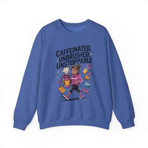 Caffeinated Mom Sweatshirt, Funny Mom Life Quote, Mother's Day Gift,New Mother Tired Mother Gift, Coffee Lover Gift, Coffee Addict Mom - Image 19