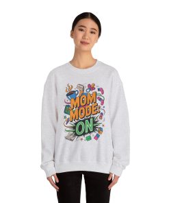 Mom Mode On Crewneck Sweatshirt, Gift for Mom, Mother's Day Humor T-Shirt, Cute Mama Life Graphic Tee, Mother's Day Gift