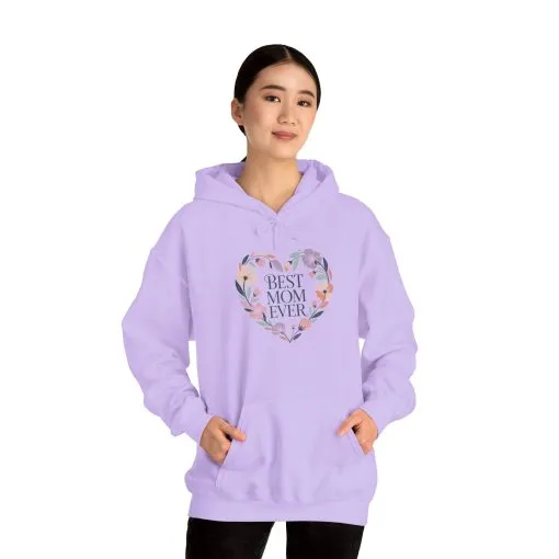 Floral Heart Mom Hoodie - Best Mom Ever Sweatshirt for Mother's Day, Gift for Mom, Cozy Sweatshirt for Women, Everyday Wear, New Mom Gift