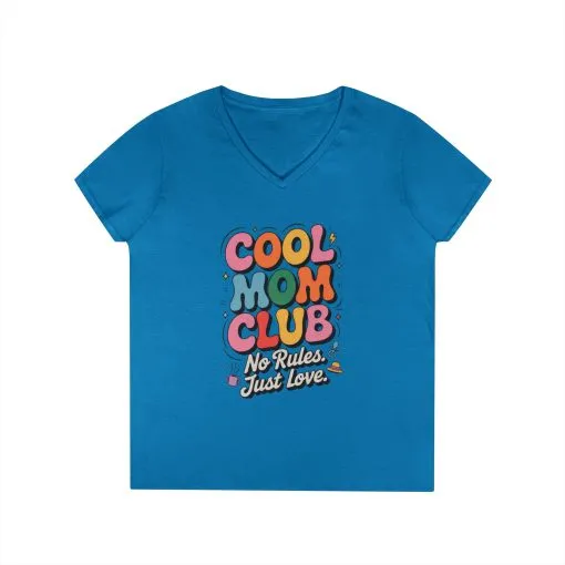 Cool Mom Club V-Neck T-Shirt, Fun Mom Shirt, Gift for Moms, Casual Graphic Tee, Mother's Day Gift, No Rules Just Love - Image 7