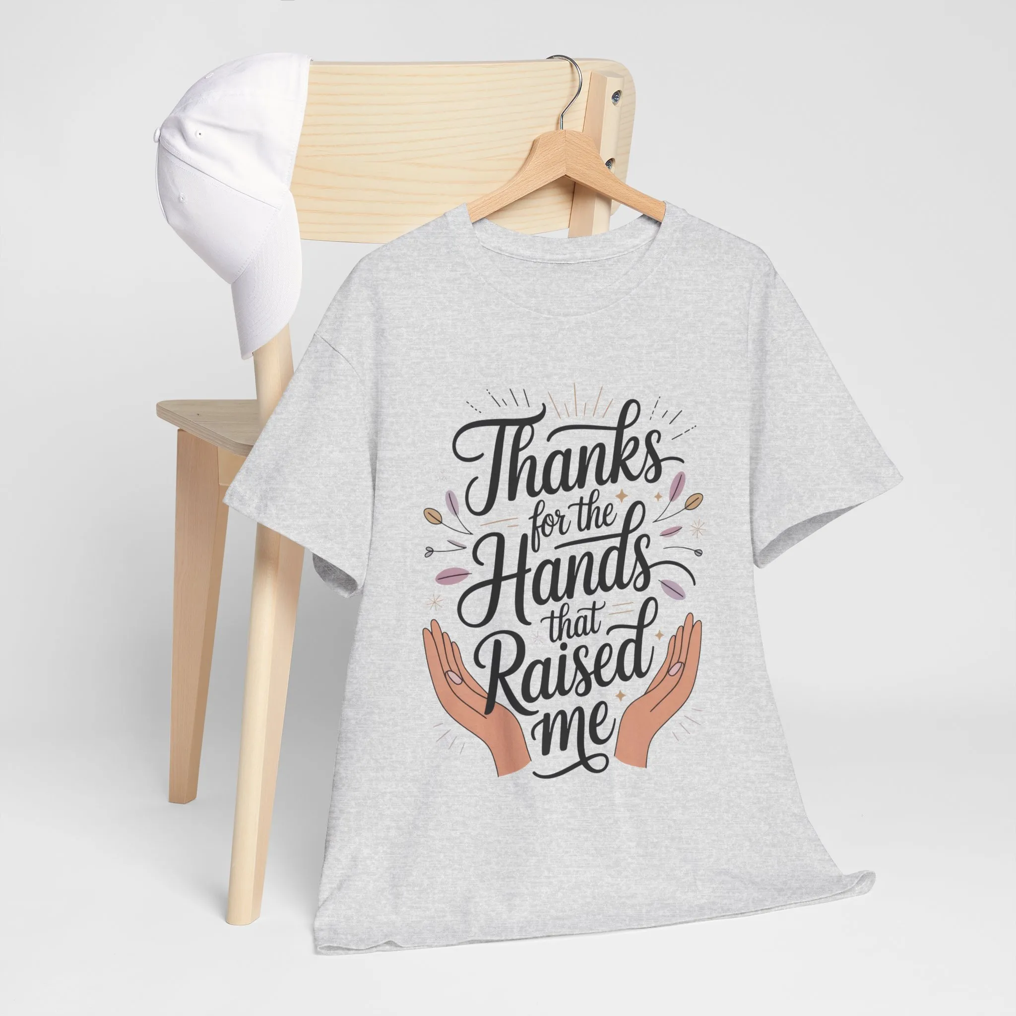 Thanks for the Hands That Raised Me Shirt, Heavy Cotton Tee, Mother's Day Gift, Appreciation Shirt for Mom, Thankful Hands Tee - Image 6