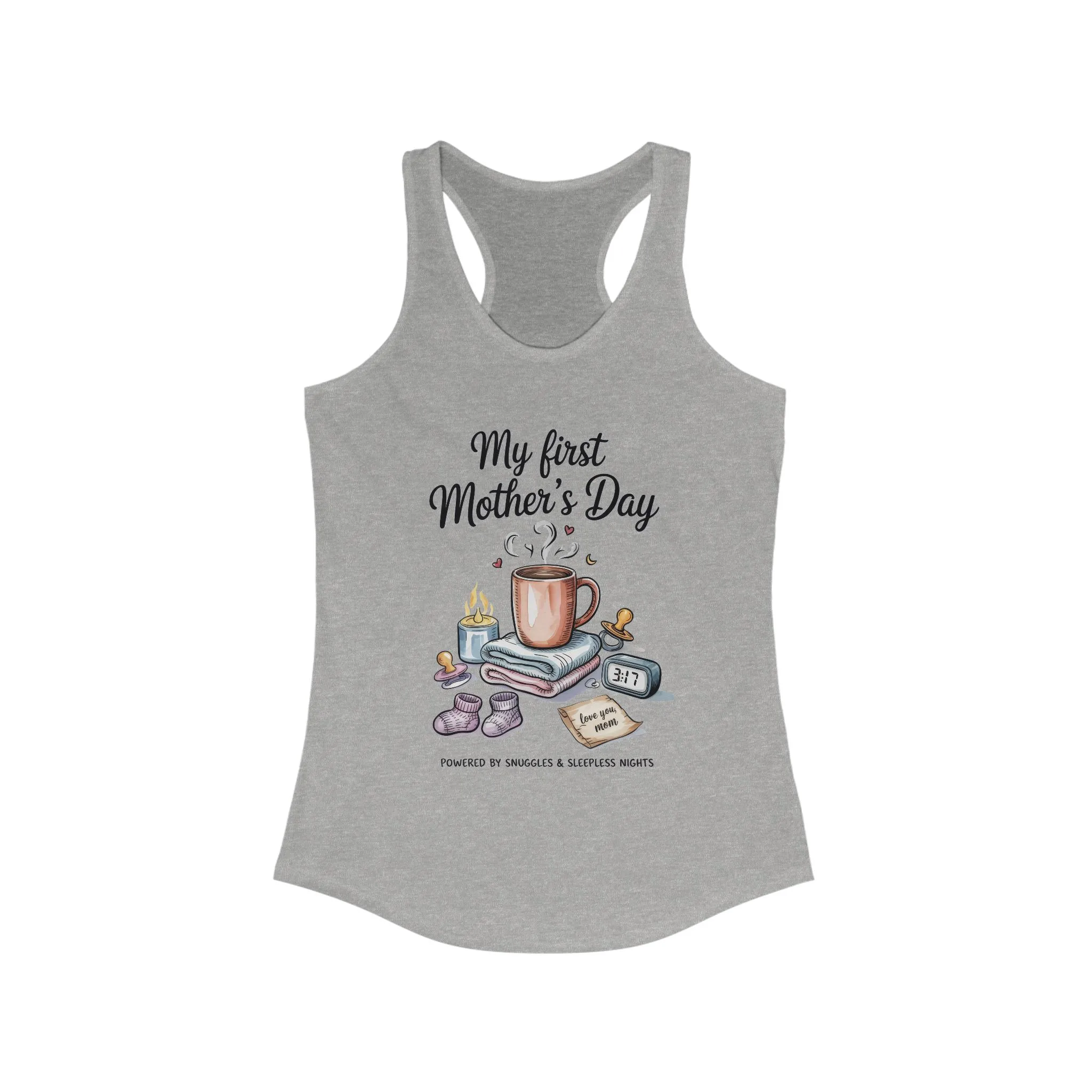My First Mother's Day Racerback Tank, Cute Maternity Gift, Mother's Day Gift, New Mom Outfit, Baby Shower Tee, New Mom Gift Tee - Image 5