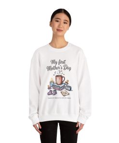 My First Mother's Day Sweatshirt, Cozy Crewneck for Moms, Gift for New Mothers, Baby Shower Tee, Snuggles & Sleepless Nights
