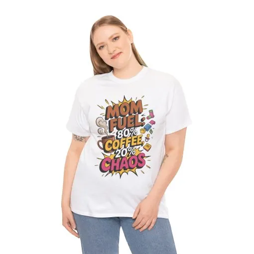Funny Mom Fuel Coffee Tee, Gifts for Moms, Mother's Day Gift, Coffee Lover Shirt, T-Shirt for Coffee Loving Moms, Tired Mom Life Tee - Image 3