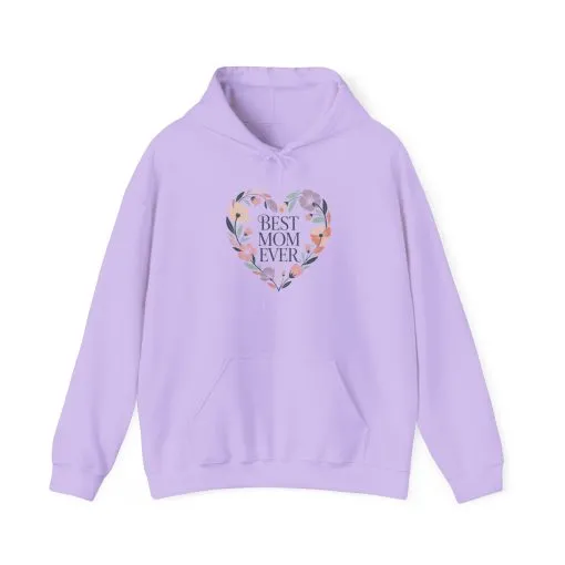 Floral Heart Mom Hoodie - Best Mom Ever Sweatshirt for Mother's Day, Gift for Mom, Cozy Sweatshirt for Women, Everyday Wear, New Mom Gift - Image 2