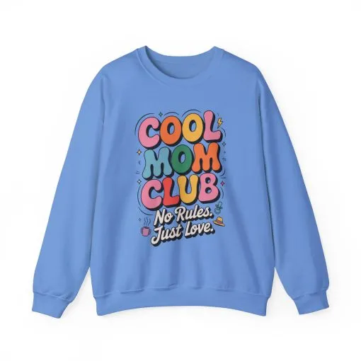 Cool Mom Club Sweatshirt, Gift for Moms, Mother's Day, No Rules Just Love, Retro Colorful Unisex Heavy Blend Crewneck - Image 16