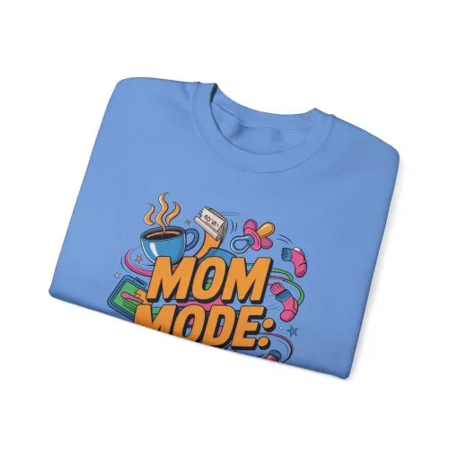Mom Mode On Crewneck Sweatshirt, Gift for Mom, Mother's Day Humor T-Shirt, Cute Mama Life Graphic Tee, Mother's Day Gift - Image 18