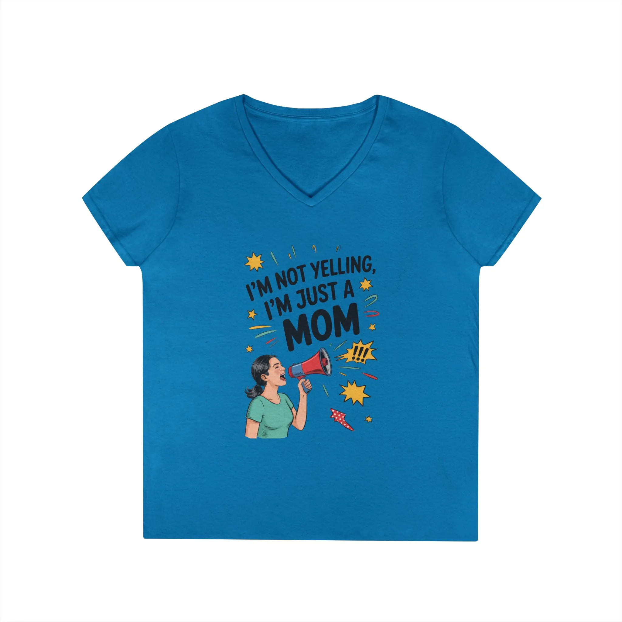 Funny Mom V-Neck T-Shirt, I'm Not Yelling I'm Just a Mom, Mother's Day Gift, Loud Mom Life T-Shirt, Mother's Day Apparel, Family Humor Shirt - Image 7