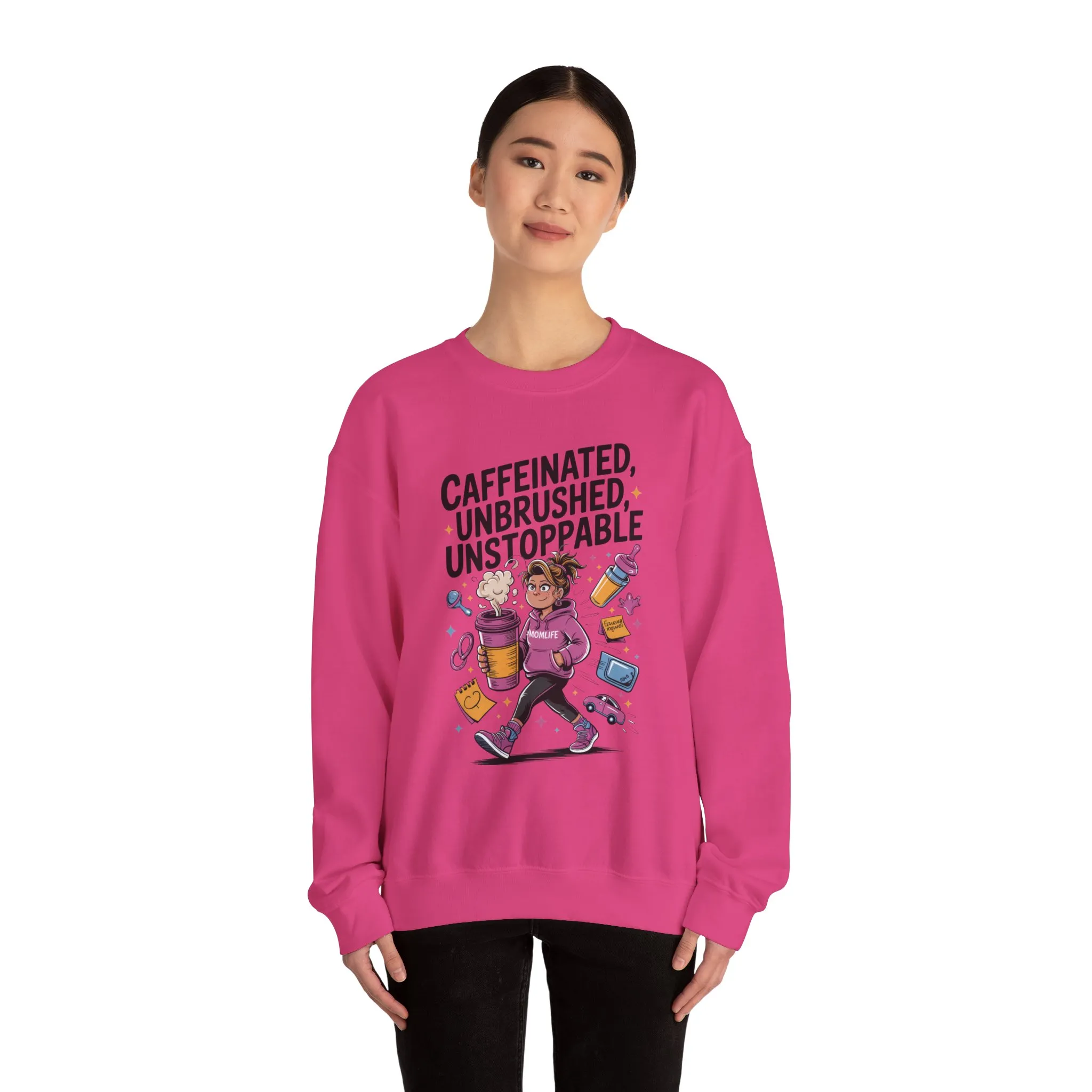Caffeinated Mom Sweatshirt, Funny Mom Life Quote, Mother's Day Gift,New Mother Tired Mother Gift, Coffee Lover Gift, Coffee Addict Mom - Image 26