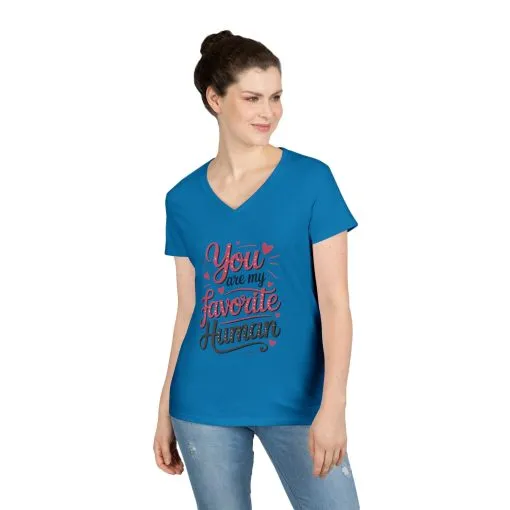 You Are My Favorite Human V-Neck T-Shirt, Cute Gift for Friends, Couples, Valentine's Day, Birthdays, Casual Wear, mother's day gift - Image 8
