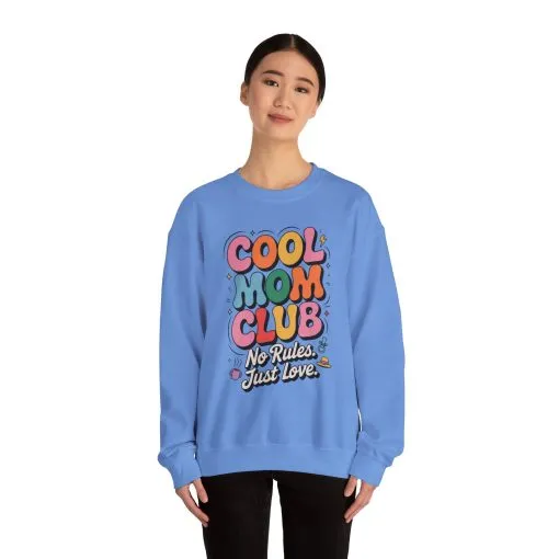 Cool Mom Club Sweatshirt, Gift for Moms, Mother's Day, No Rules Just Love, Retro Colorful Unisex Heavy Blend Crewneck - Image 17