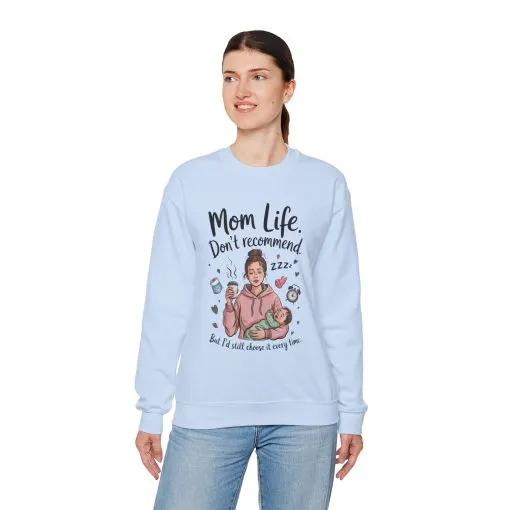 Mom Life Crewneck Sweatshirt, New Mom Gift, Cozy Everyday Wear, Funny Parent Apparel, Tired Mama Humor Tee - Image 40