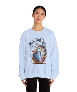 Mom Fuel Unisex Crewneck Sweatshirt, Perfect for Coffee Lovers, Gifts for Moms, Cozy Casual Wear, Funny Graphic Sweatshirt, Mother's Day