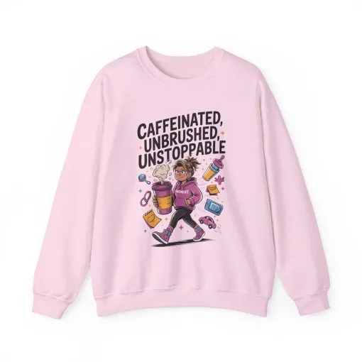 Caffeinated Mom Sweatshirt, Funny Mom Life Quote, Mother's Day Gift,New Mother Tired Mother Gift, Coffee Lover Gift, Coffee Addict Mom
