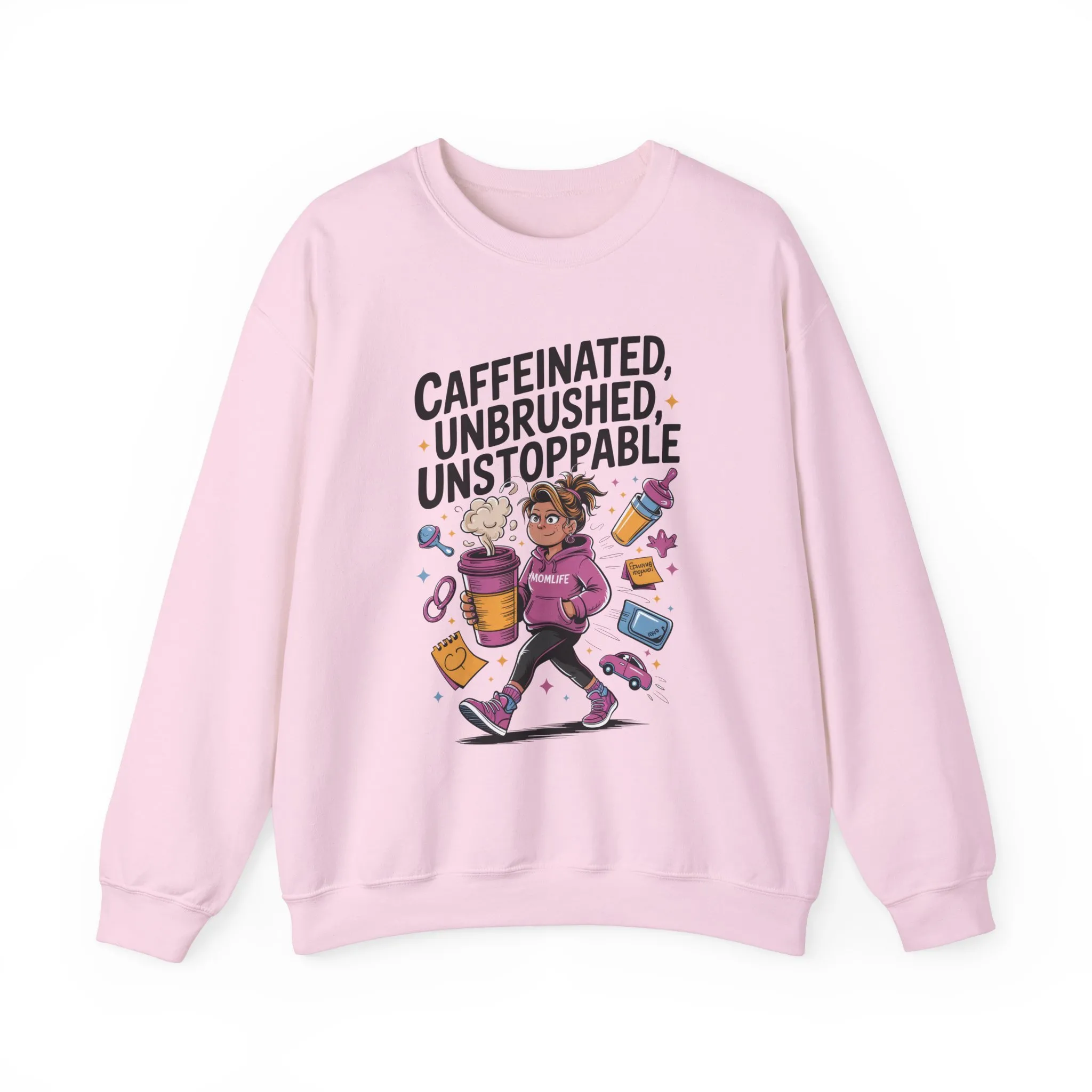 Caffeinated Mom Sweatshirt, Funny Mom Life Quote, Mother's Day Gift,New Mother Tired Mother Gift, Coffee Lover Gift, Coffee Addict Mom