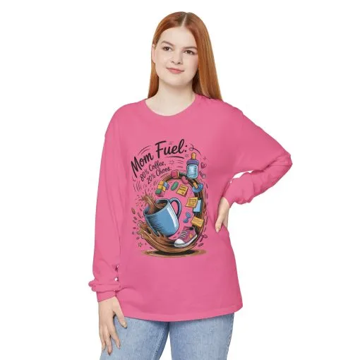 Mom Fuel Long Sleeve T-Shirt, Coffee Lovers Gift, Mother's Day Apparel, Cute Mom Shirt, Coffee Lover Mom Life Top, Coffee Lover's Tee - Image 20
