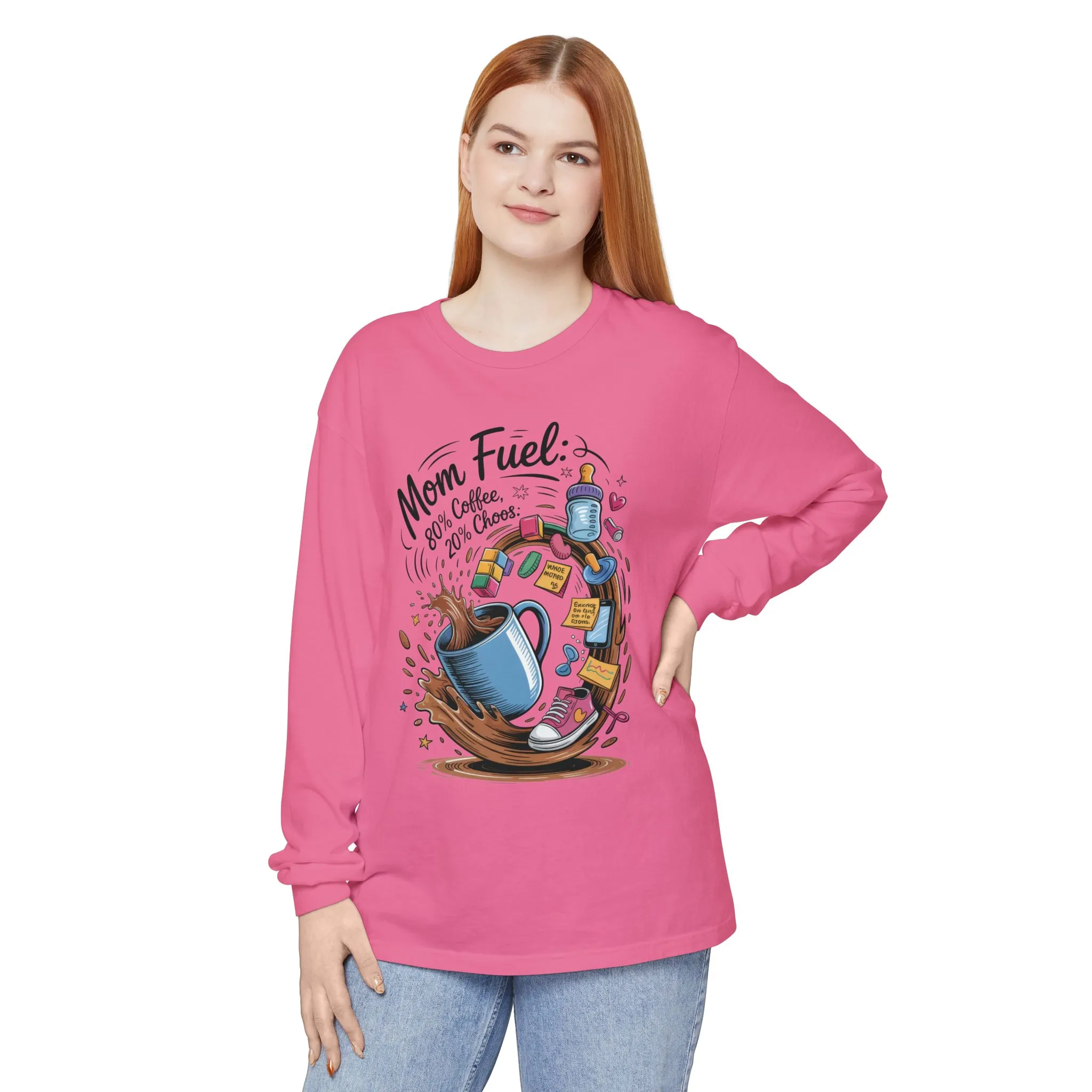 Mom Fuel Long Sleeve T-Shirt, Coffee Lovers Gift, Mother's Day Apparel, Cute Mom Shirt, Coffee Lover Mom Life Top, Coffee Lover's Tee - Image 20