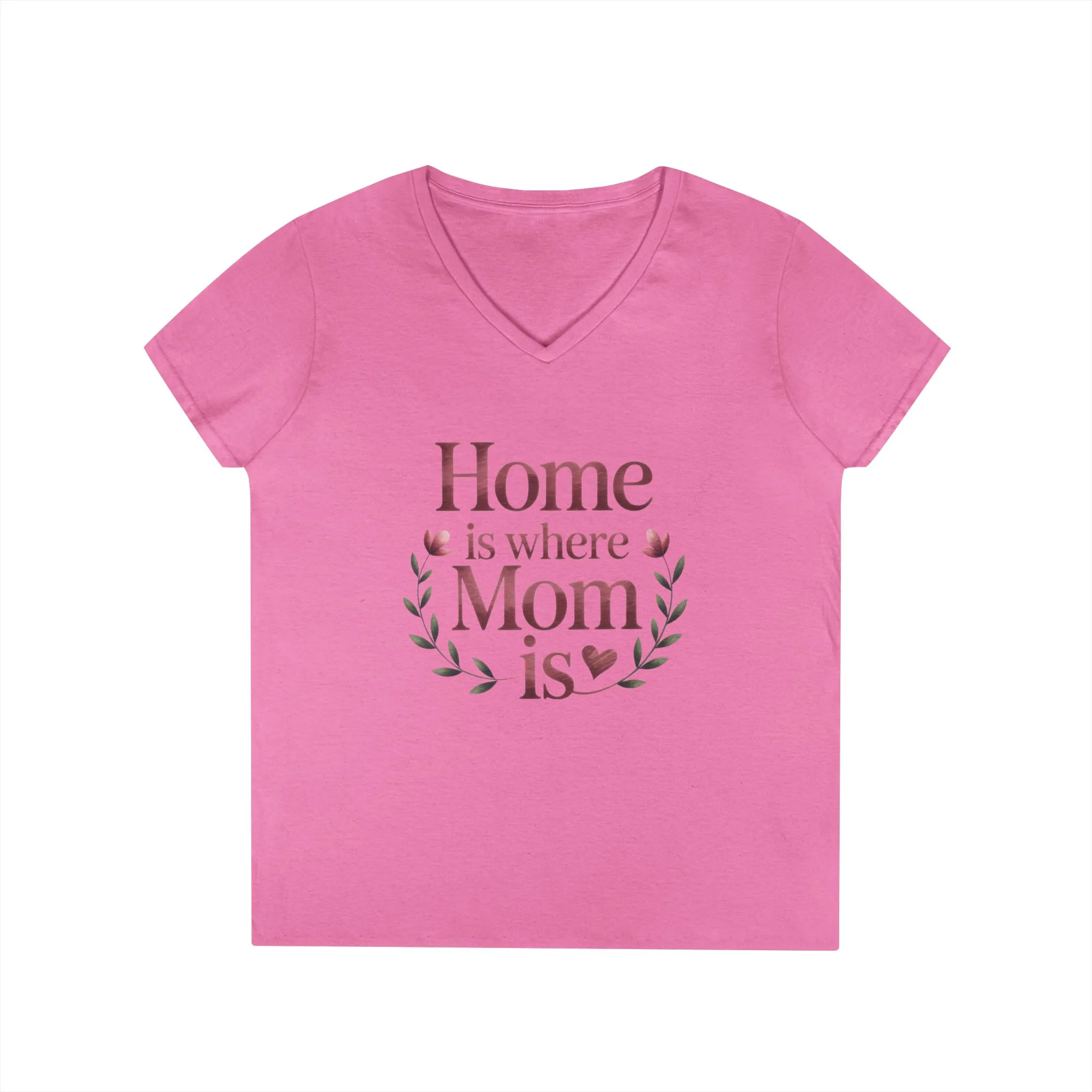 Home is Where Mom Is V-Neck T-Shirt, Gift for Moms, Mother's Day T-Shirt, Cute Casual Tee, Family Celebration Apparel, Home Sweet Home - Image 5