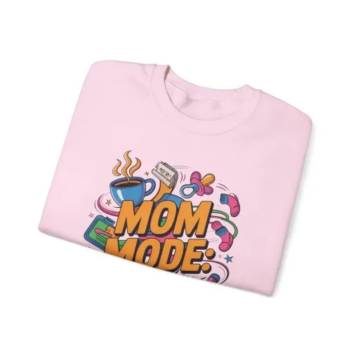 Mom Mode On Crewneck Sweatshirt, Gift for Mom, Mother's Day Humor T-Shirt, Cute Mama Life Graphic Tee, Mother's Day Gift - Image 26