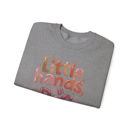Little Hands, Big Love Crewneck Sweatshirt, Perfect for Moms Gifts, Family Events, Baby Showers, Everyday Wear, Cute Tee, mother's day Gift - Image 38