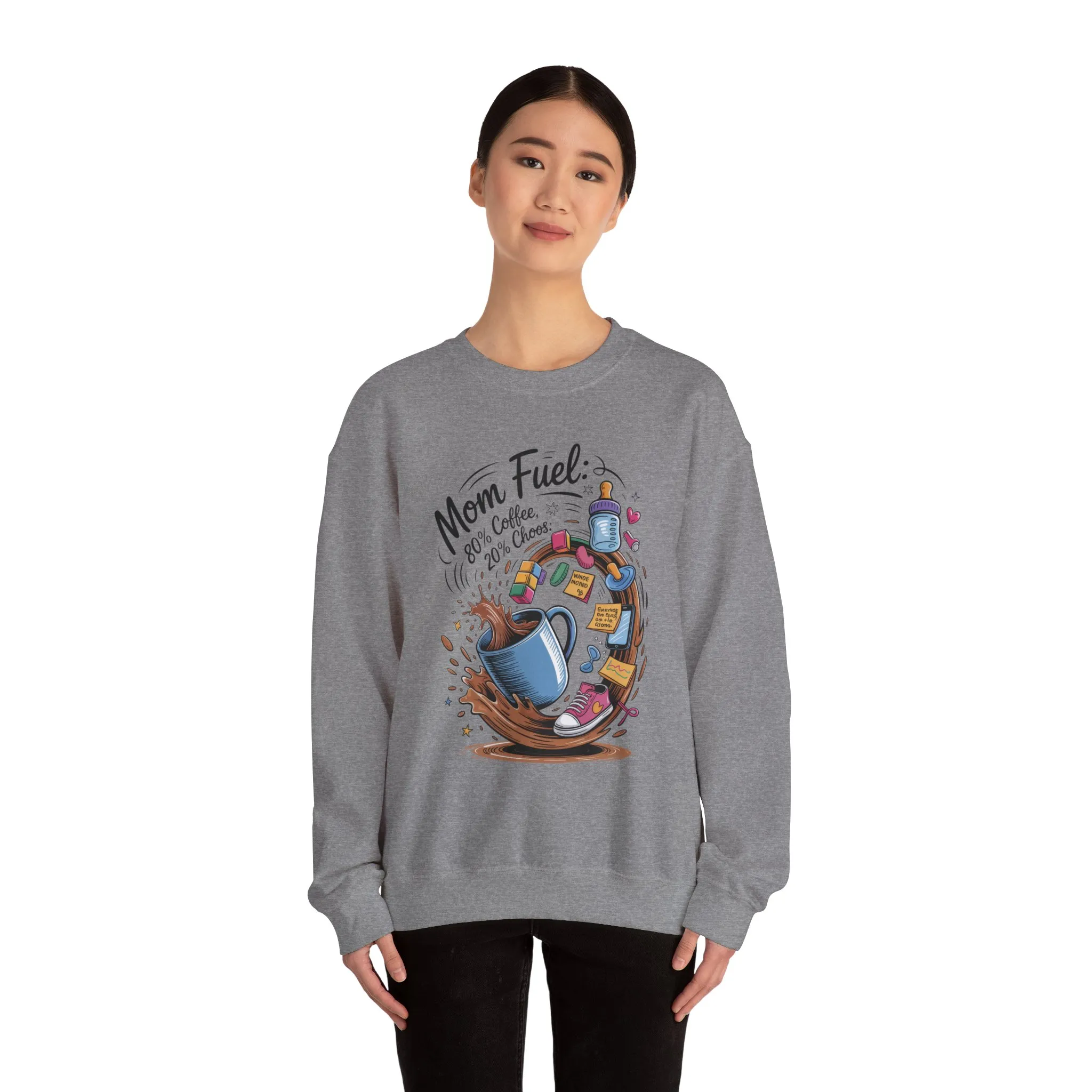 Mom Fuel Unisex Crewneck Sweatshirt, Perfect for Coffee Lovers, Gifts for Moms, Cozy Casual Wear, Funny Graphic Sweatshirt, Mother's Day - Image 22