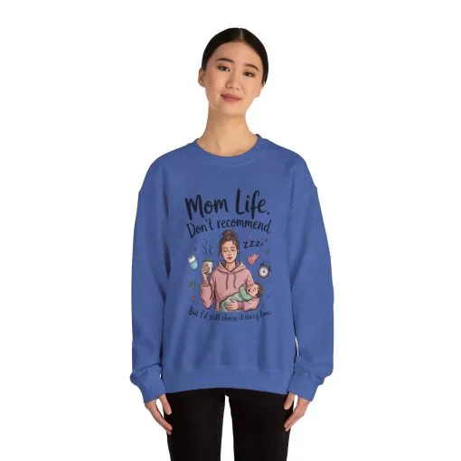 Mom Life Crewneck Sweatshirt, New Mom Gift, Cozy Everyday Wear, Funny Parent Apparel, Tired Mama Humor Tee - Image 27