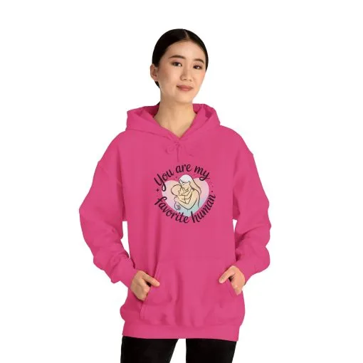 You Are My Favorite Human Hoodie, Cute Mom and Baby Pastel Design, Mothers Day Hooded Sweatshirt Gift - Image 35
