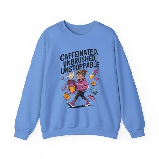 Caffeinated Mom Sweatshirt, Funny Mom Life Quote, Mother's Day Gift,New Mother Tired Mother Gift, Coffee Lover Gift, Coffee Addict Mom - Image 16