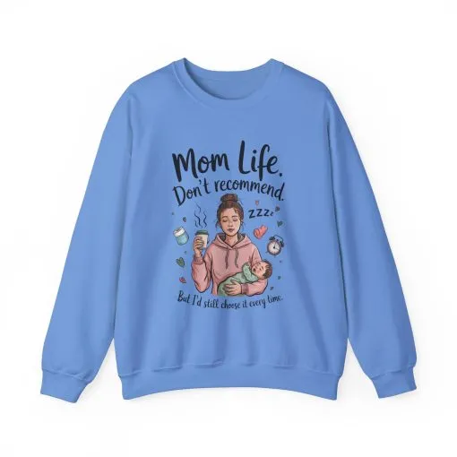 Mom Life Crewneck Sweatshirt, New Mom Gift, Cozy Everyday Wear, Funny Parent Apparel, Tired Mama Humor Tee - Image 21