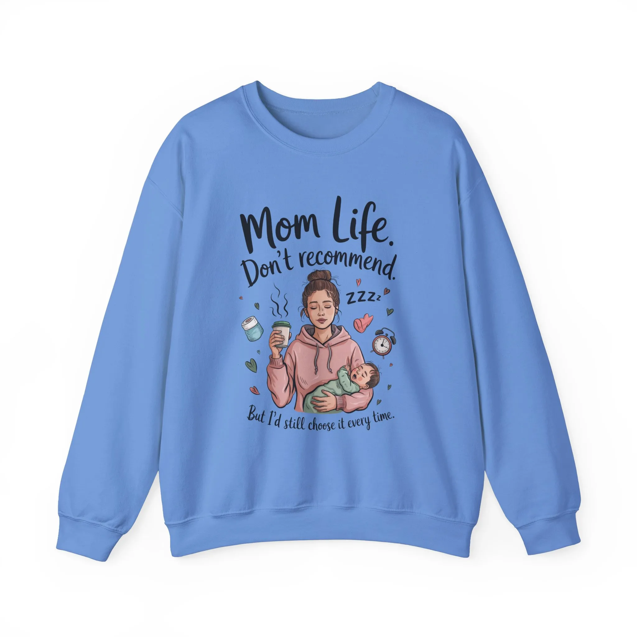 Mom Life Crewneck Sweatshirt, New Mom Gift, Cozy Everyday Wear, Funny Parent Apparel, Tired Mama Humor Tee - Image 21