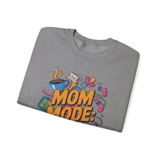 Mom Mode On Crewneck Sweatshirt, Gift for Mom, Mother's Day Humor T-Shirt, Cute Mama Life Graphic Tee, Mother's Day Gift - Image 10