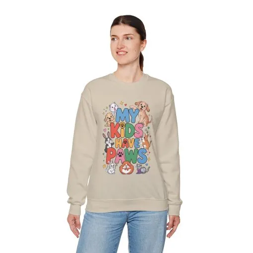 My Kids Have Paws Sweatshirt, Pet Lover Gift, Cute Animal Shirt, Cute Pet Mom Tee, Animal Parent T-Shirt, Gift for Animal Lovers - Image 44