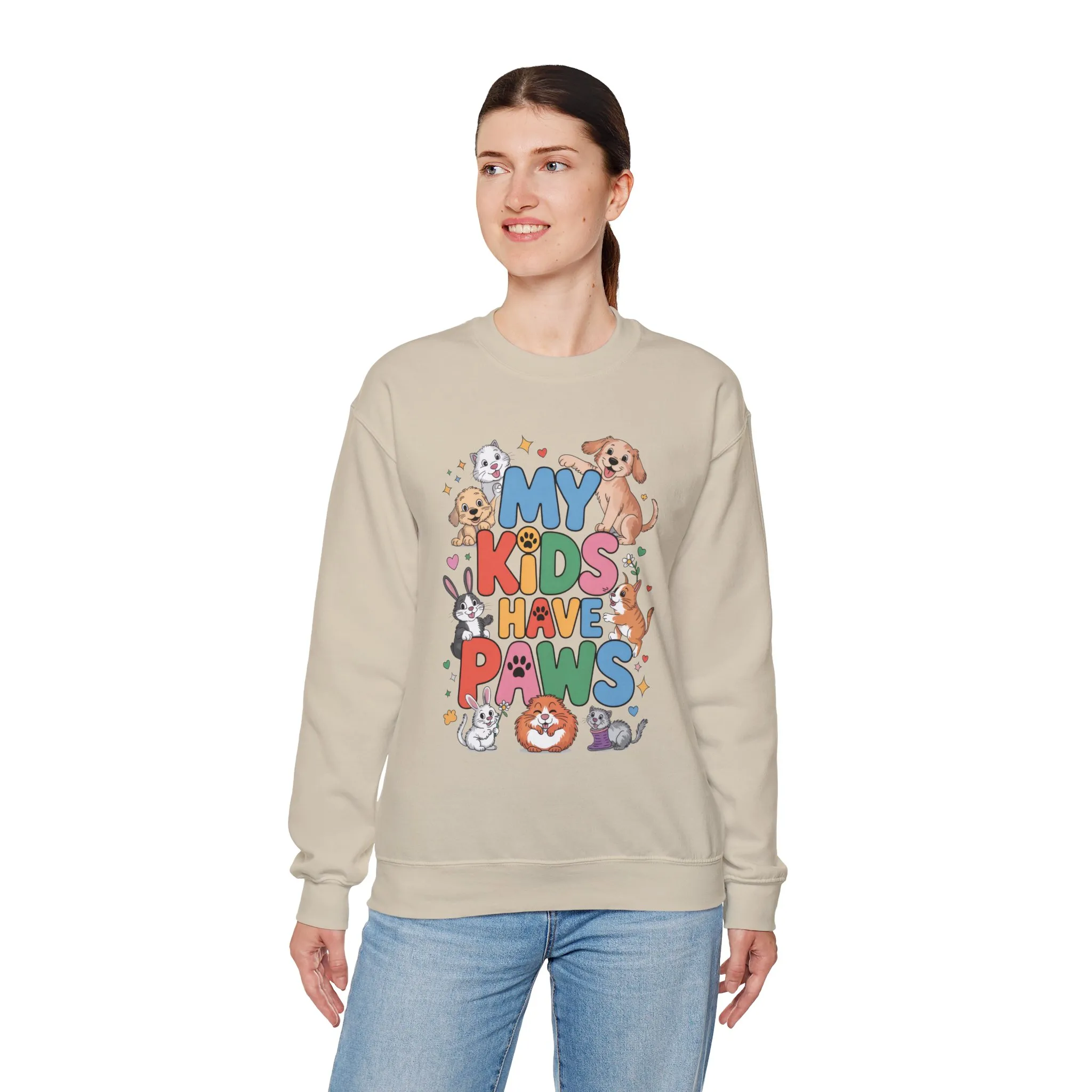 My Kids Have Paws Sweatshirt, Pet Lover Gift, Cute Animal Shirt, Cute Pet Mom Tee, Animal Parent T-Shirt, Gift for Animal Lovers - Image 44