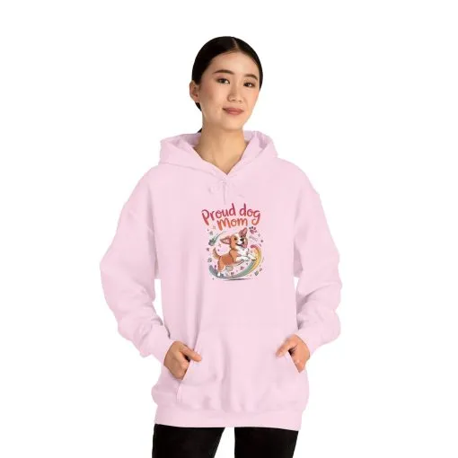 Proud Dog Mom Hoodie, Gift for Dog Owners, Dog Lover Apparel, Mother's Day Gift, Unisex Hooded Sweatshirt, Corgi Rainbow Print - Image 28