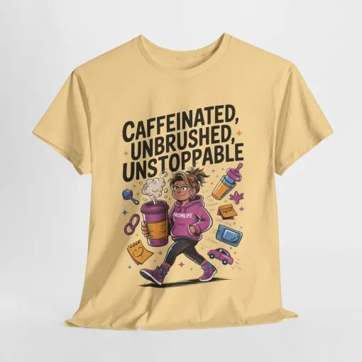 Funny Mom Life Graphic Shirt, Mother's Day Gift, Cotton Tee for Tired but Fierce Mothers, Coffee and Mom T-Shirt, mom life shirt
