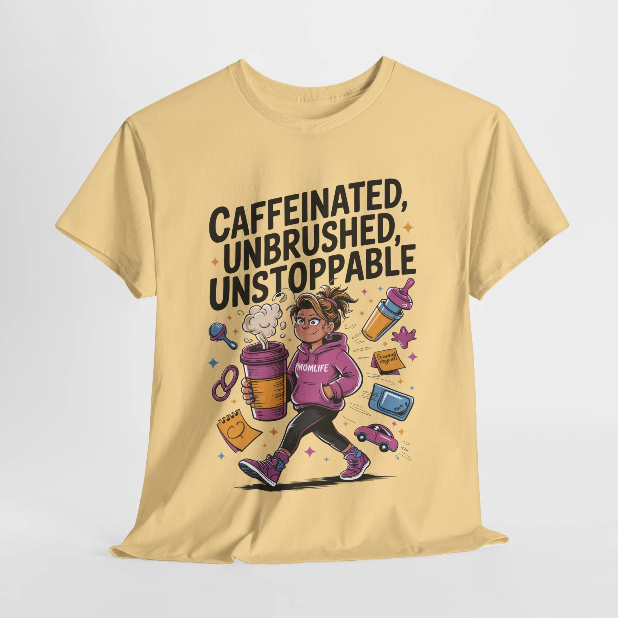 Funny Mom Life Graphic Shirt, Mother's Day Gift, Cotton Tee for Tired but Fierce Mothers, Coffee and Mom T-Shirt, mom life shirt