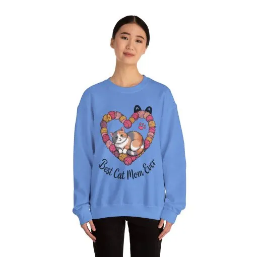 Best Cat Mom Ever Sweatshirt, Cozy Cat Lover Gift, Mother's Day Apparel, Pet Owner Sweatshirt, Cute Gift for Cat Moms, Yarn Themed - Image 17