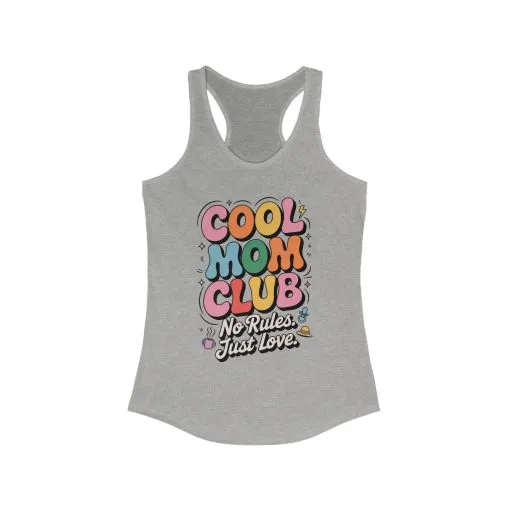 Cool Mom Club Racerback Tank, Gift for Moms, Mother's Day Gift, No Rules Just Love, Retro Colorful Unisex Heavy Blend Crewneck - Image 5