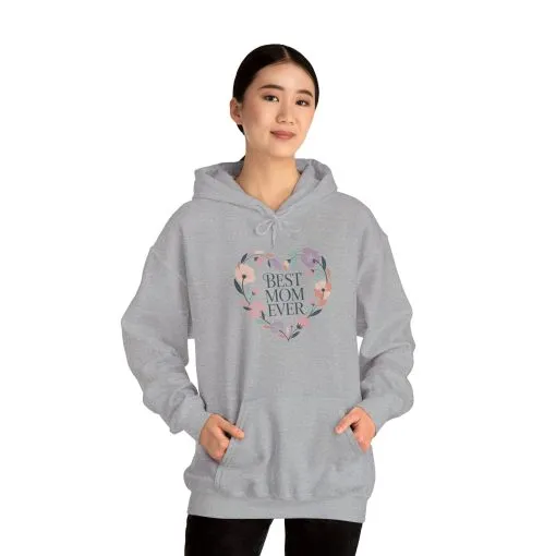 Floral Heart Mom Hoodie - Best Mom Ever Sweatshirt for Mother's Day, Gift for Mom, Cozy Sweatshirt for Women, Everyday Wear, New Mom Gift - Image 11