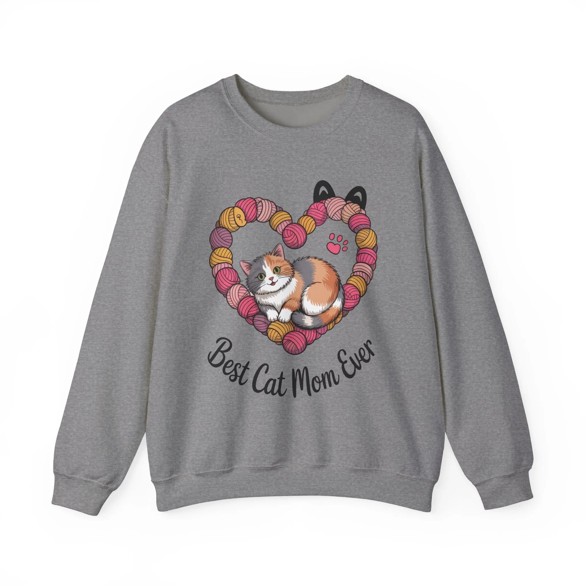 Best Cat Mom Ever Sweatshirt, Cozy Cat Lover Gift, Mother's Day Apparel, Pet Owner Sweatshirt, Cute Gift for Cat Moms, Yarn Themed - Image 10
