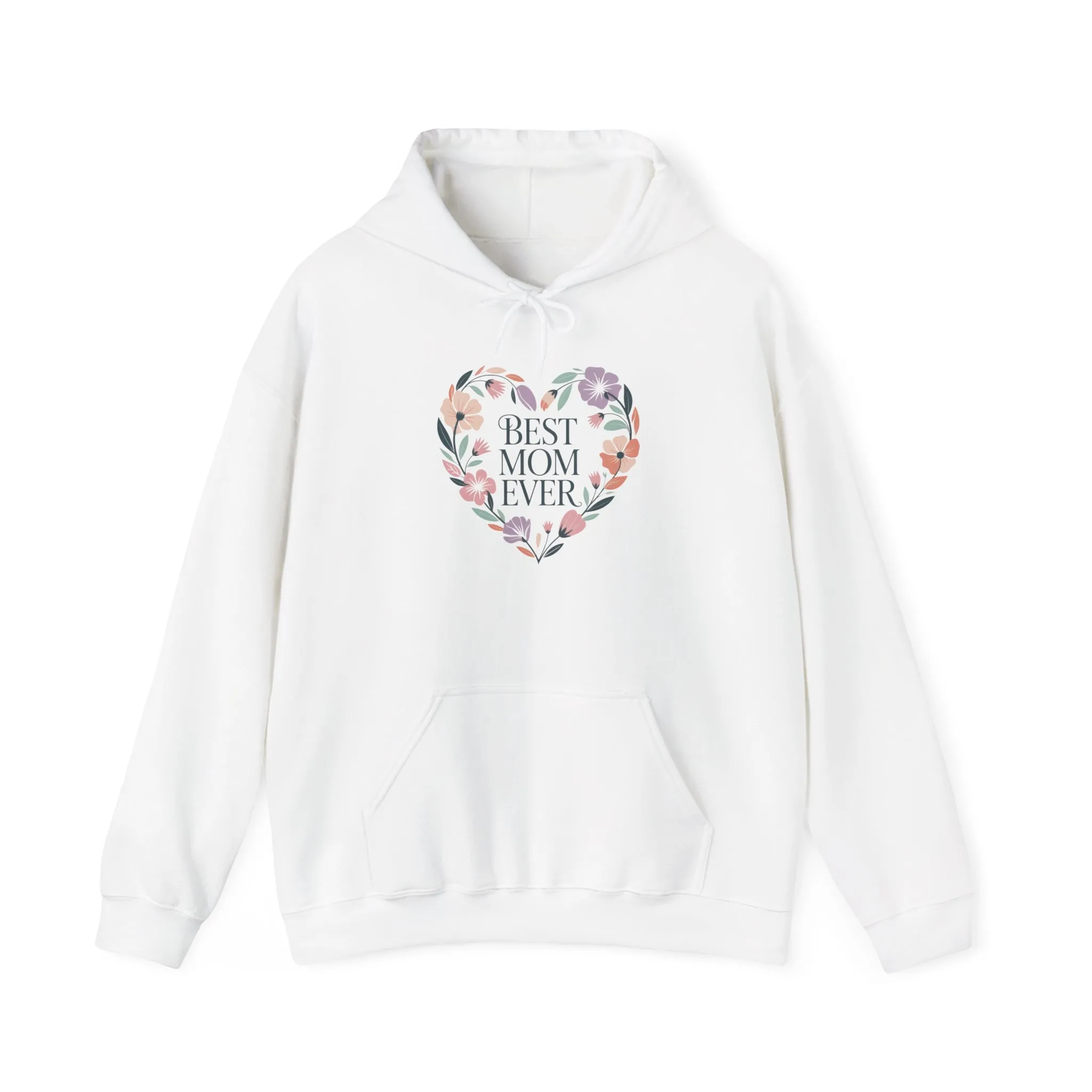 Floral Heart Mom Hoodie - Best Mom Ever Sweatshirt for Mother's Day, Gift for Mom, Cozy Sweatshirt for Women, Everyday Wear, New Mom Gift - Image 4