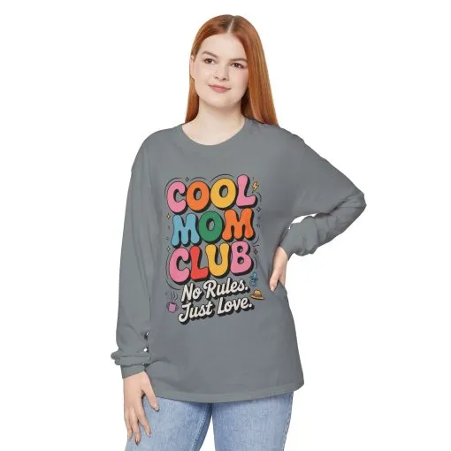 Cool Mom Club Long Sleeve T-Shirt, Funny Mom Tee, Gift for Moms, Mother's Day Gift, No Rules Just Love Quote Tee - Image 12