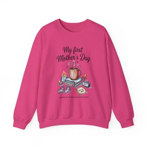 My First Mother's Day Sweatshirt, Cozy Crewneck for Moms, Gift for New Mothers, Baby Shower Tee, Snuggles & Sleepless Nights - Image 29