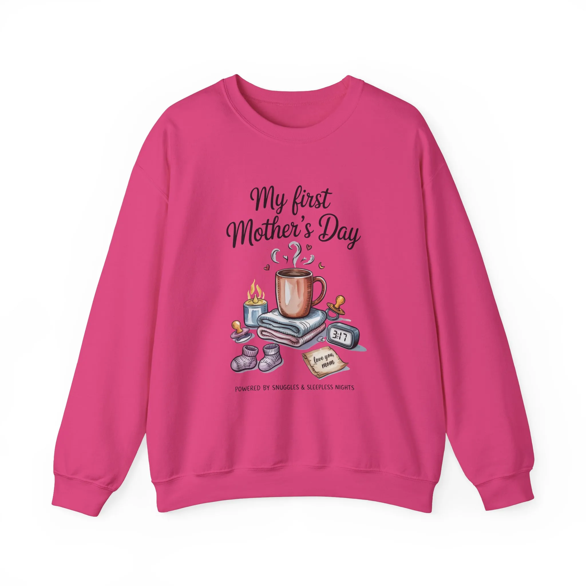 My First Mother's Day Sweatshirt, Cozy Crewneck for Moms, Gift for New Mothers, Baby Shower Tee, Snuggles & Sleepless Nights - Image 29