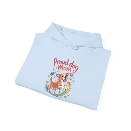 Proud Dog Mom Hoodie, Gift for Dog Owners, Dog Lover Apparel, Mother's Day Gift, Unisex Hooded Sweatshirt, Corgi Rainbow Print - Image 18