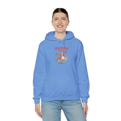 Proud Dog Mom Hoodie, Gift for Dog Owners, Dog Lover Apparel, Mother's Day Gift, Unisex Hooded Sweatshirt, Corgi Rainbow Print - Image 23