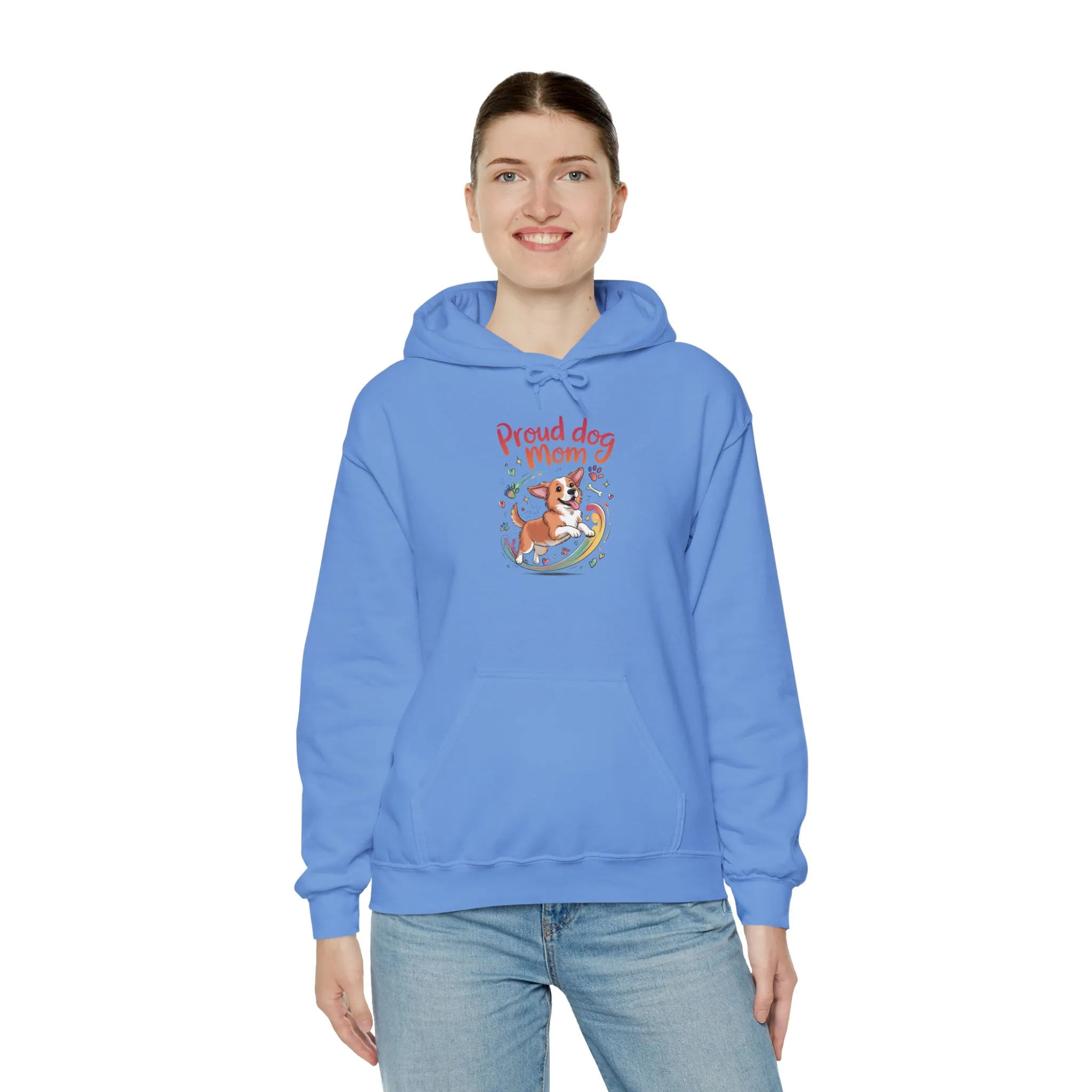Proud Dog Mom Hoodie, Gift for Dog Owners, Dog Lover Apparel, Mother's Day Gift, Hooded Sweatshirt, Corgi Rainbow Print - Image 23