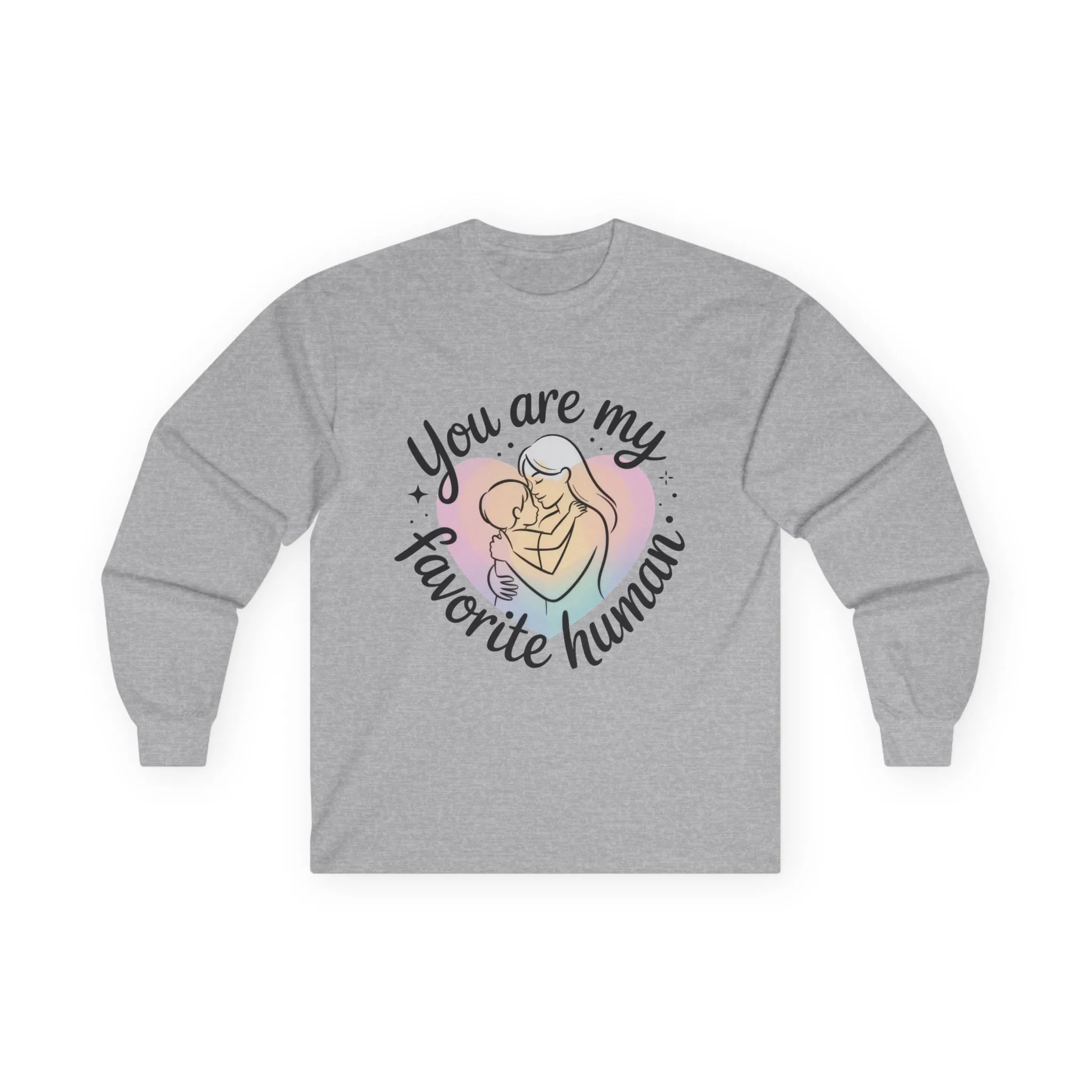 You Are My Favorite Human Mom and Baby Shirt, Unisex Ultra Cotton Long Sleeve Tee, Mother's Day Gift, Cute Heart Design - Image 7