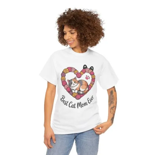 Best Cat Mom Ever T-Shirt, Cat Lover Gift, Pet Mom Shirt, Funny Animal Apparel, Cute Gift for Cat Moms, Gift for Cat Lovers, Kitty Mom Shirt - Image 6