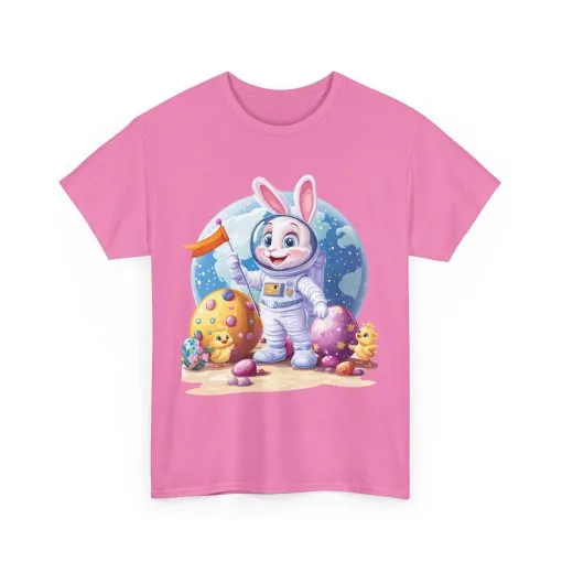 Space Bunny Unisex Heavy Cotton Tee - Cute Astronaut Design for Easter and Fun Occasions - Image 24